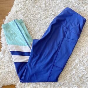 DSG Dicks Sporting Goods color block workout gym leggings blue womens size S